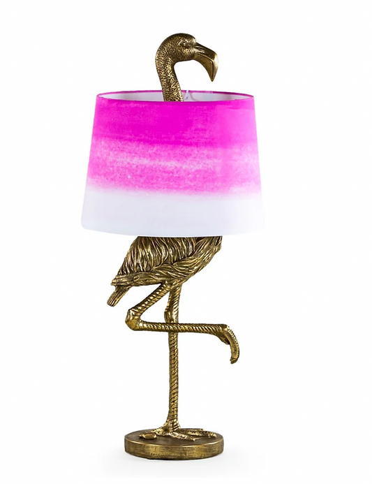Flamingo lamp with pink shade