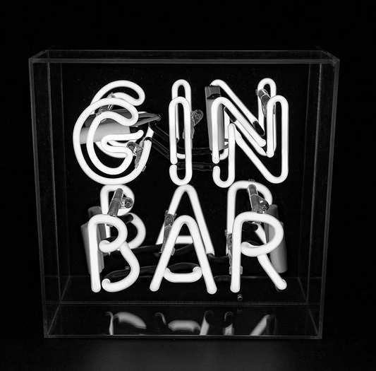 GIN BAR neon box sign