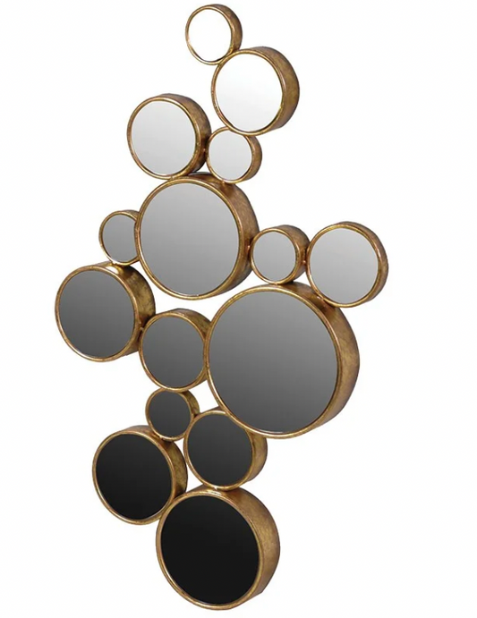 Gold art deco circles mirror