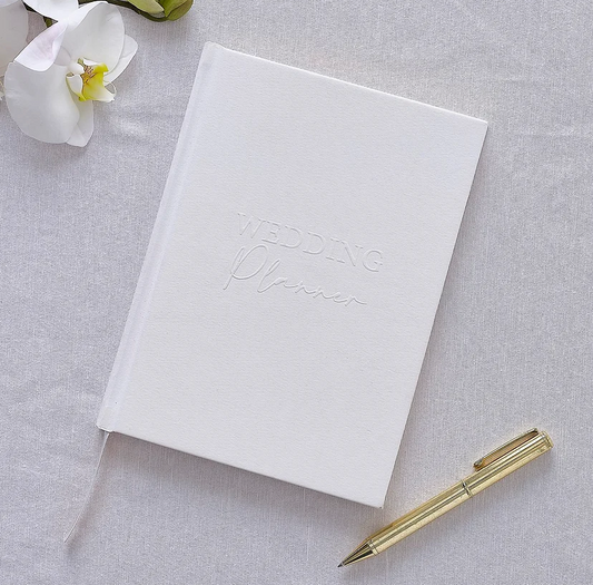 White Embossed Wedding Planner