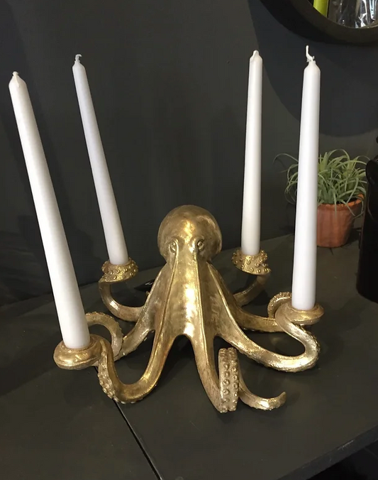 Gold Octopus Candle holder
