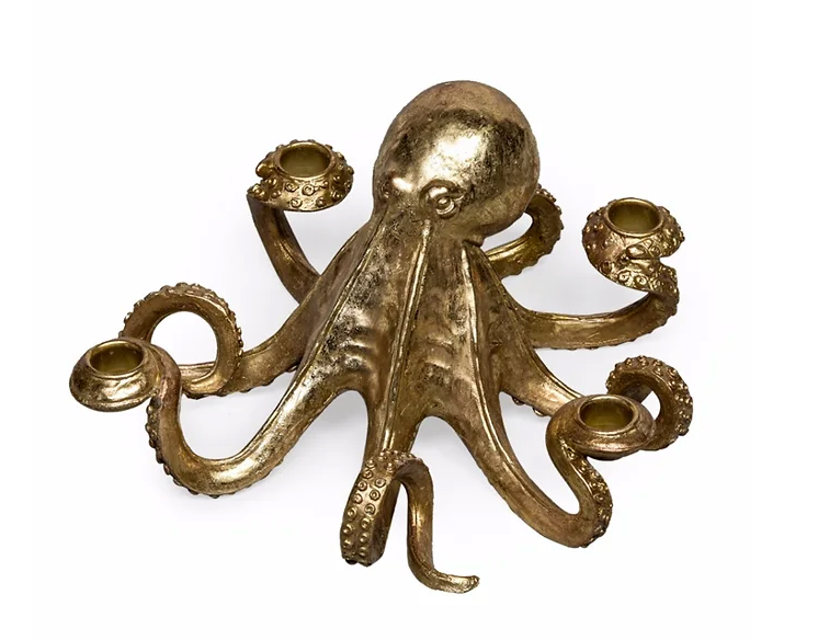 Gold Octopus Candle holder