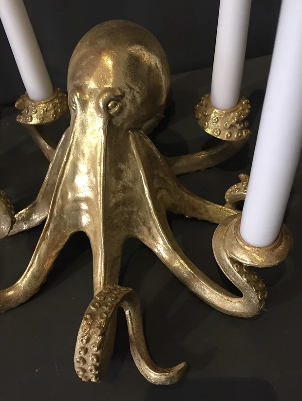 Gold Octopus Candle holder