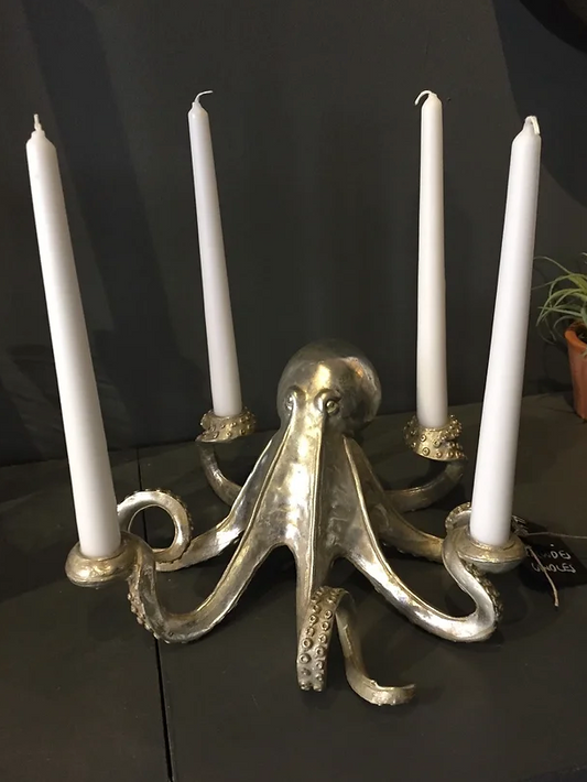 Silver Octopus Candle Stick holder