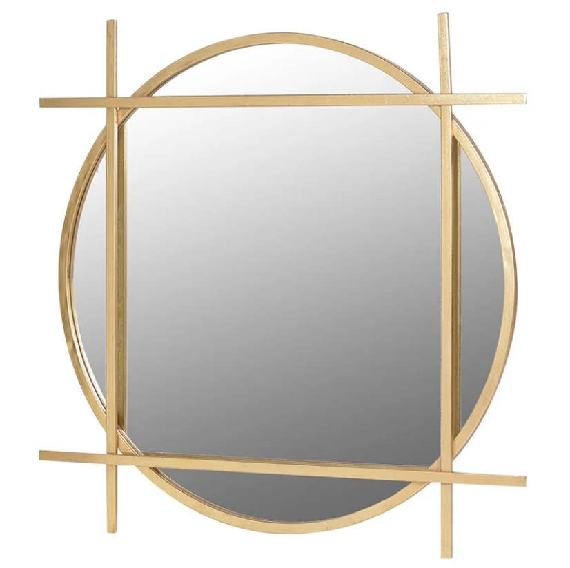 Gold square art deco mirror