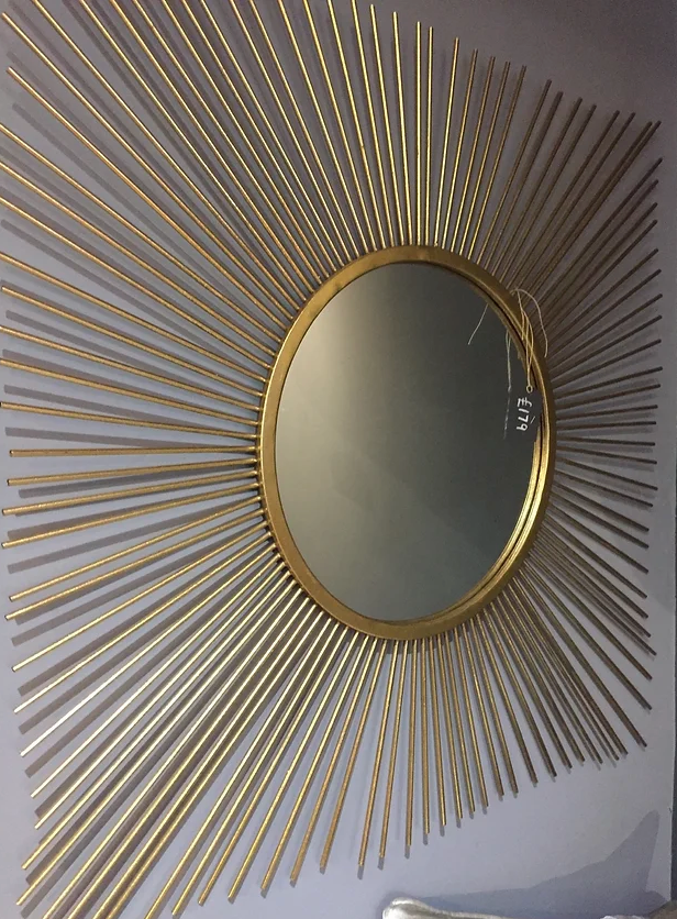 Gold Square Spiky Mirror