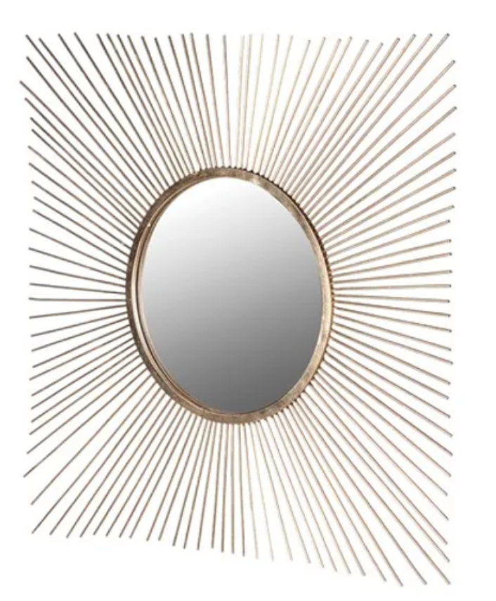 Gold Square Spiky Mirror