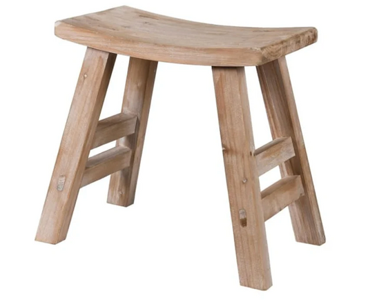 Low wooden stool