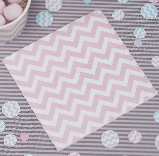 Pink Chevron Paper Napkins Pack of 20