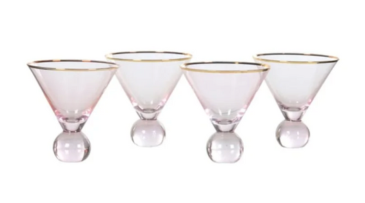 Pink cocktail glasses