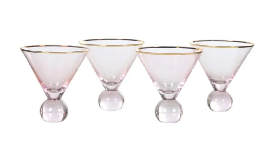 Pink cocktail glasses