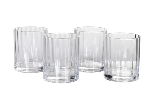Ribbed Whiskey Glasses - Set of 4