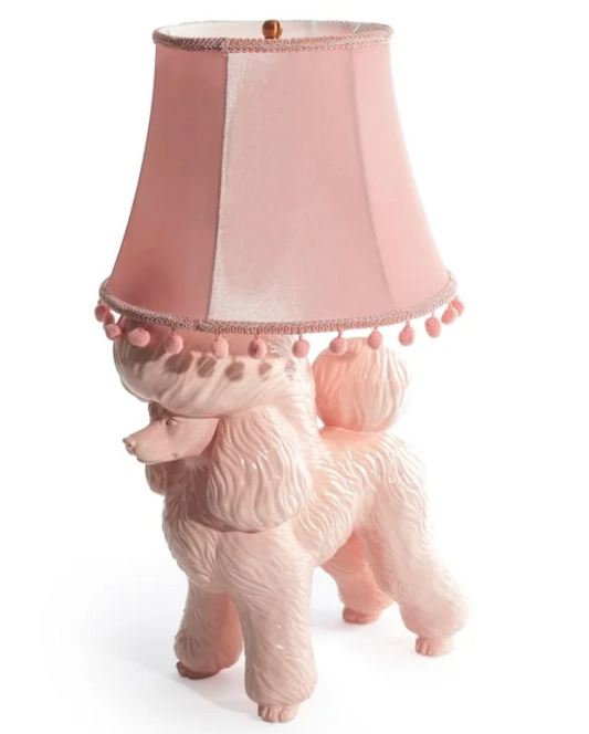 Pink poodle table lamp