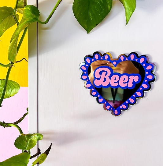 Beer Heart Mirror