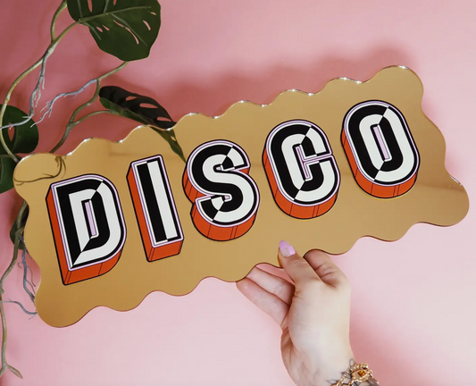 Disco Wavy Mirror - Warm Gold