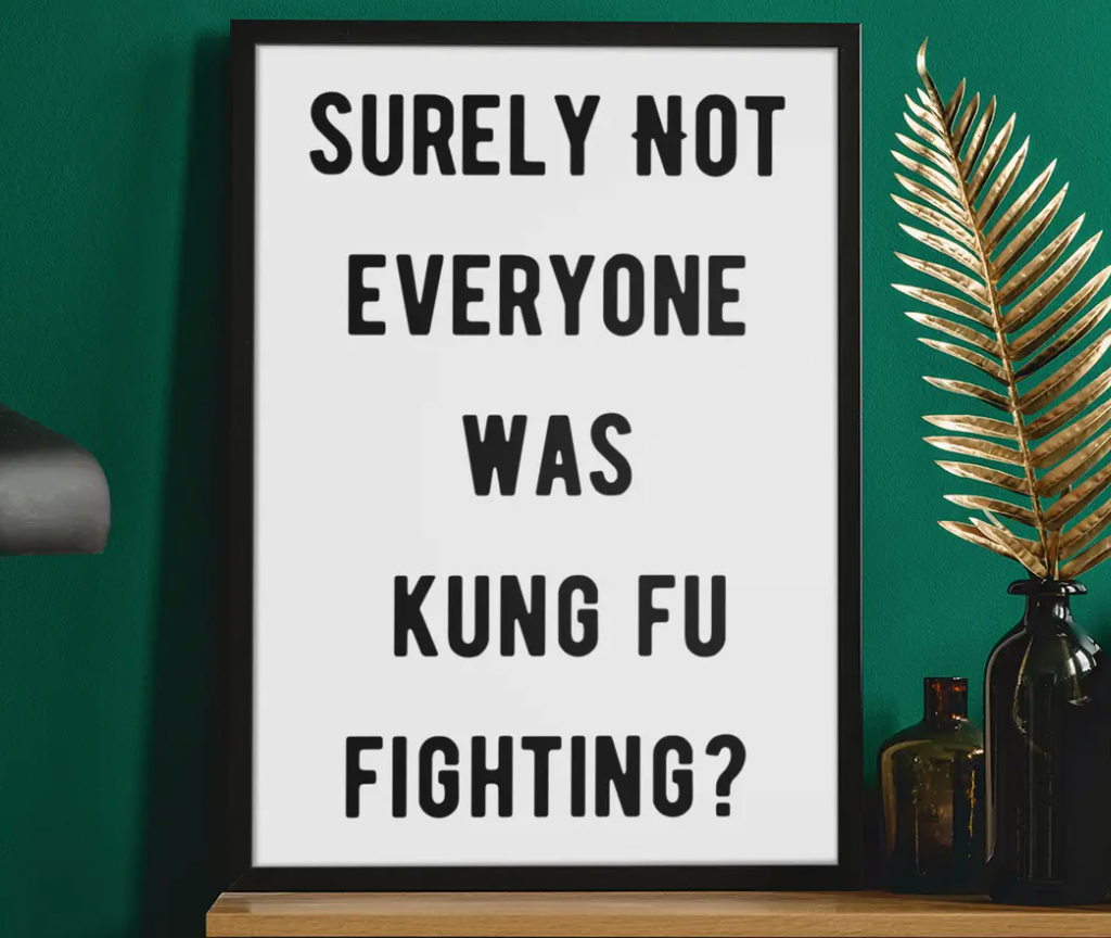 Surely Not Everyone Was Kung Fu Fighting - A3 Print