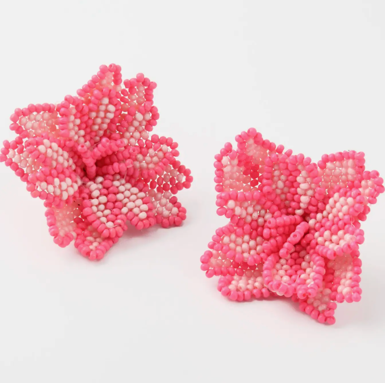 Pink Flower Earrings
