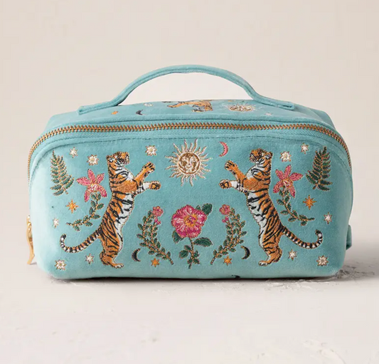 Elizabeth Scarlett Celestial Tigers Open Flat Makeup Bag