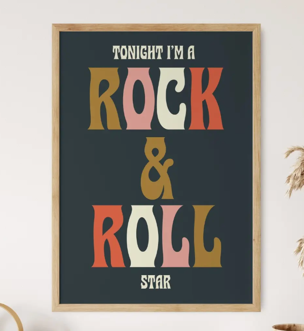 Rock and Roll Star A4 Print