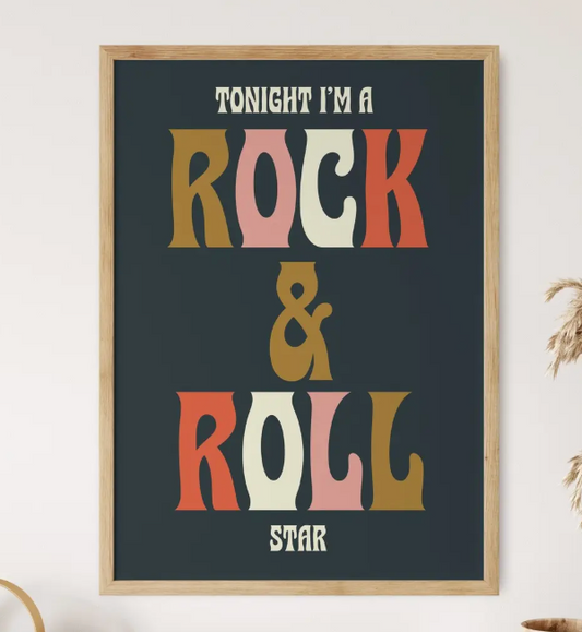 Rock and Roll Star A4 Print