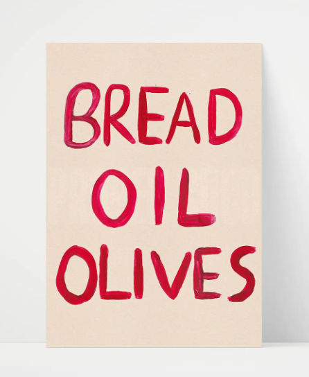 Bread Oil Olives A4 Print