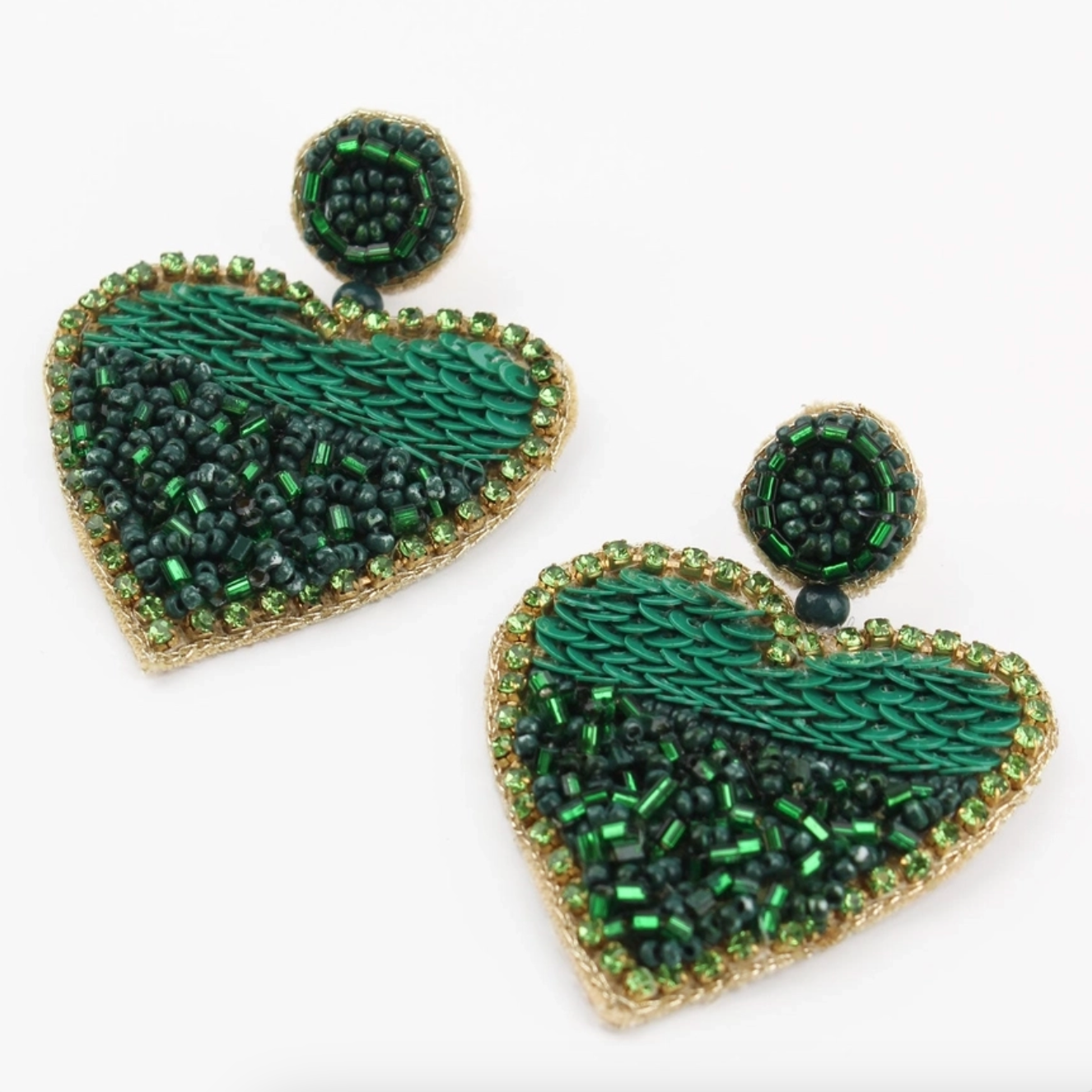 My Doris Green Heart Earrings