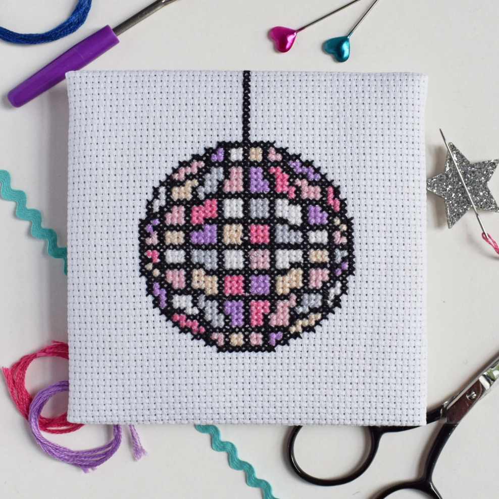 Disco Ball Mini Cross Stitch Kit
