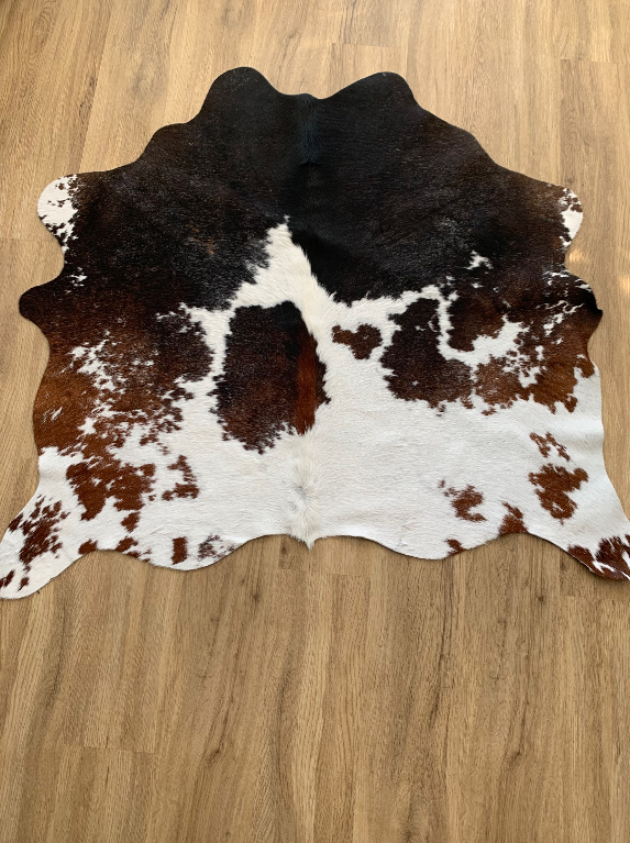 Small Cow Hide Rug Brown And Off White