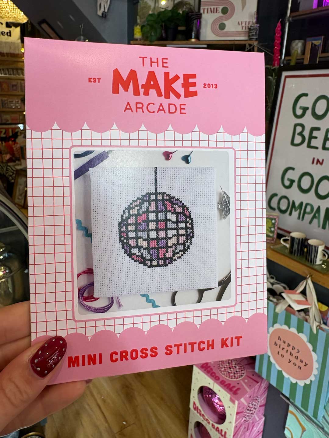 Disco Ball Mini Cross Stitch Kit