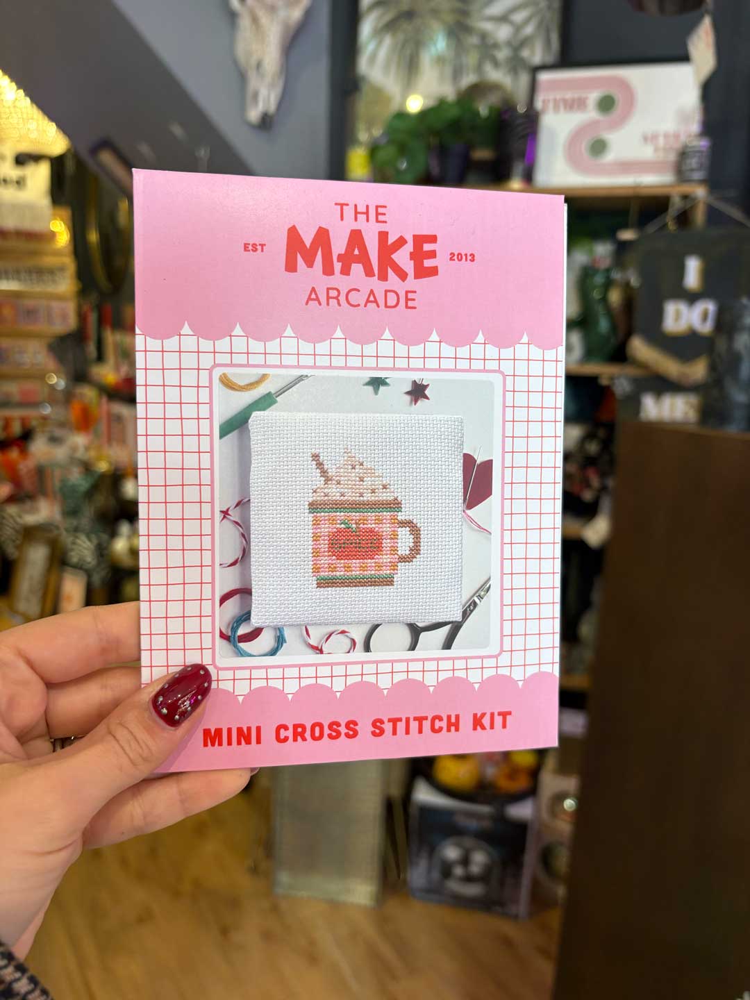 Pumpkin Spice Latte Mini Cross Stitch Kit