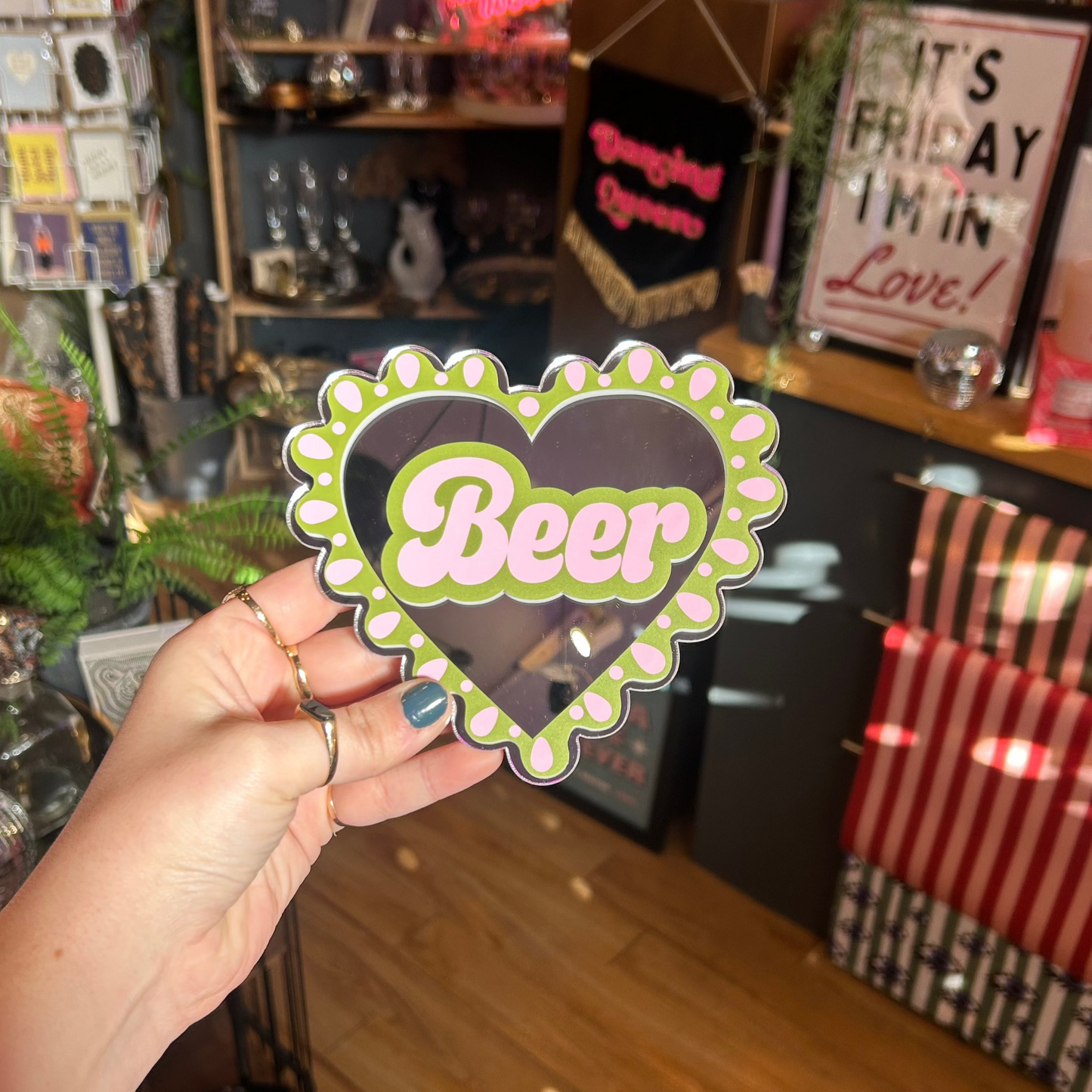 Beer Heart Mirror