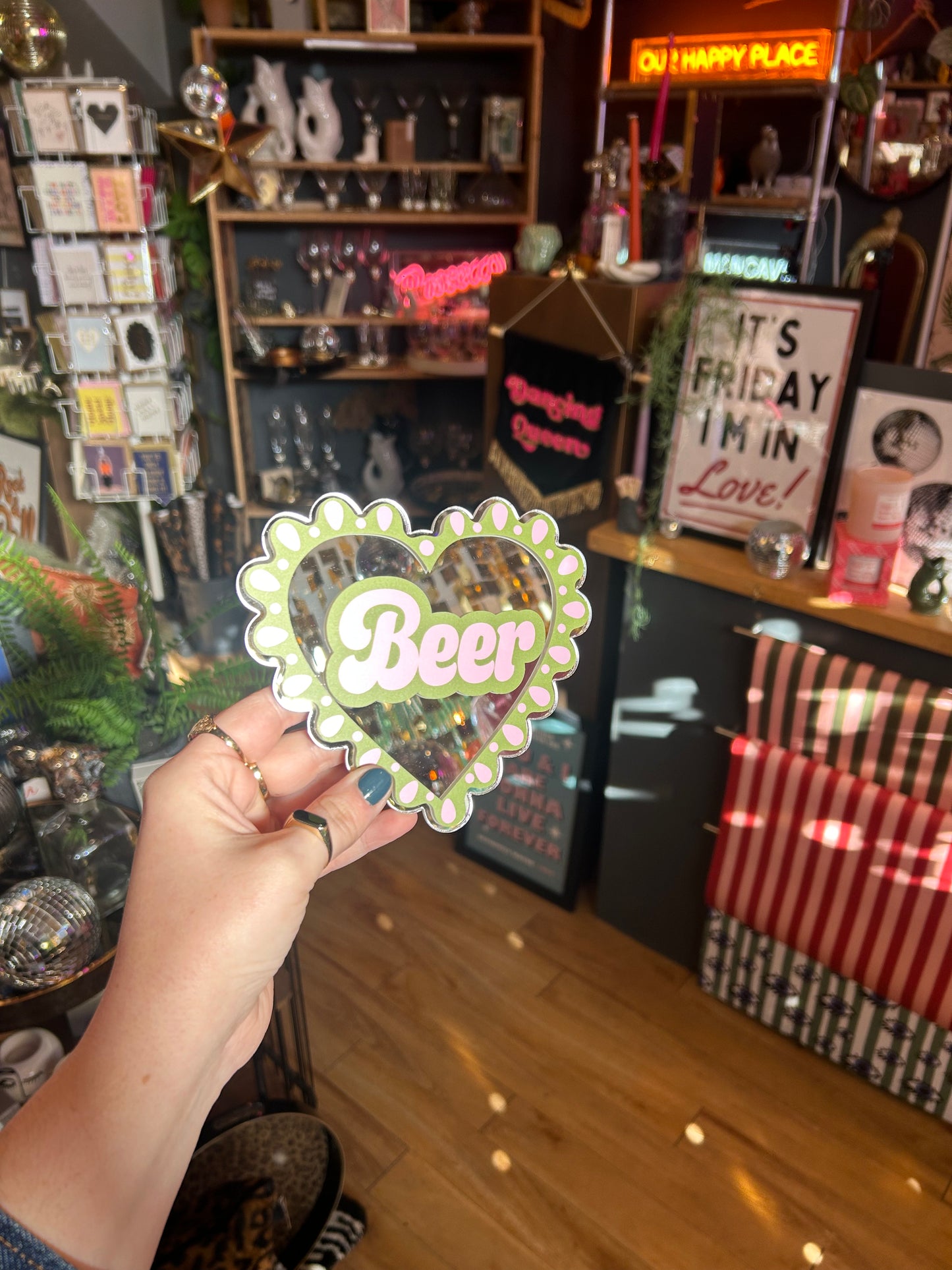 Beer Heart Mirror