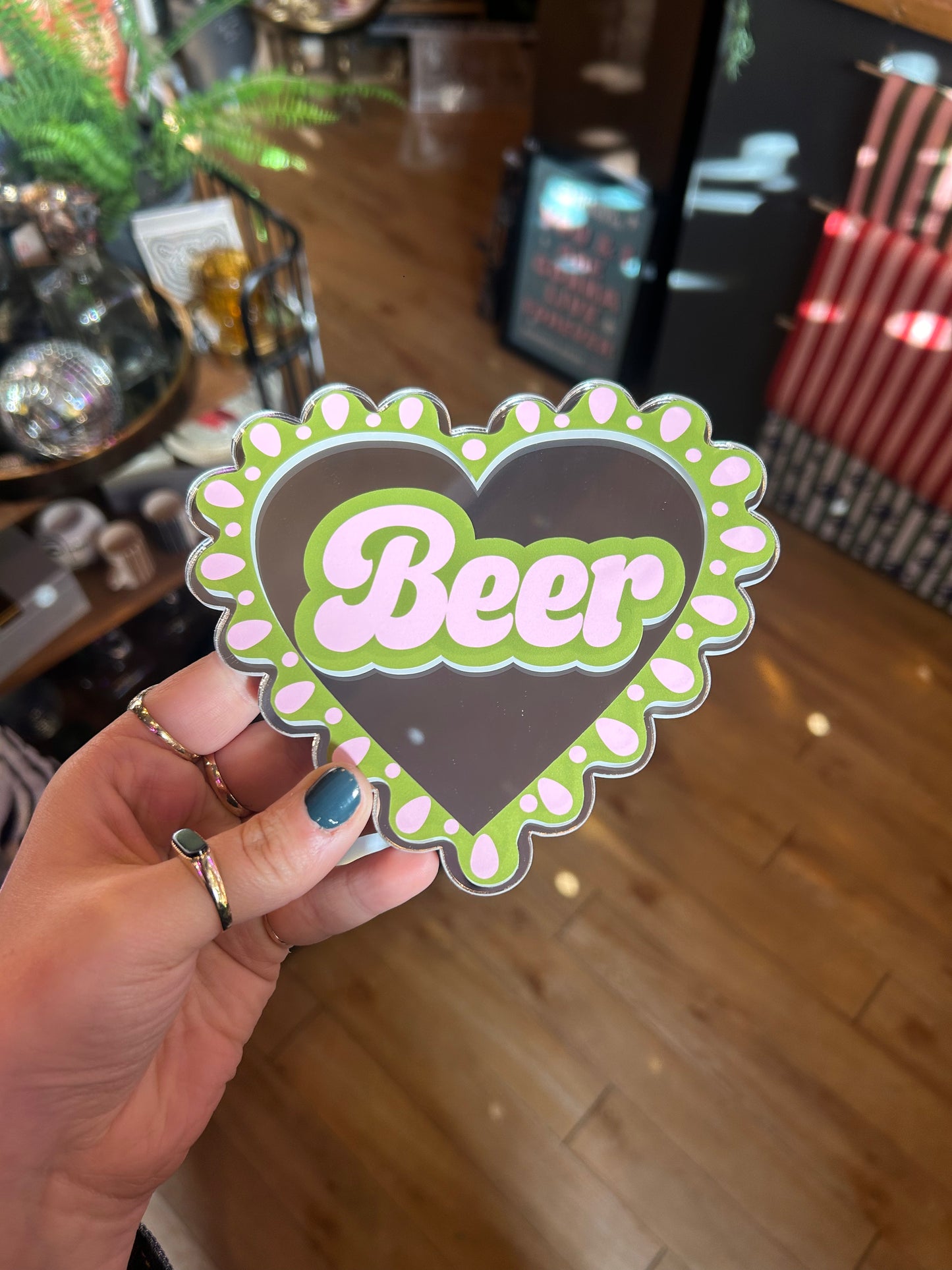 Beer Heart Mirror