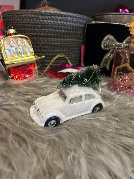 White Beetle Christmas Decoration