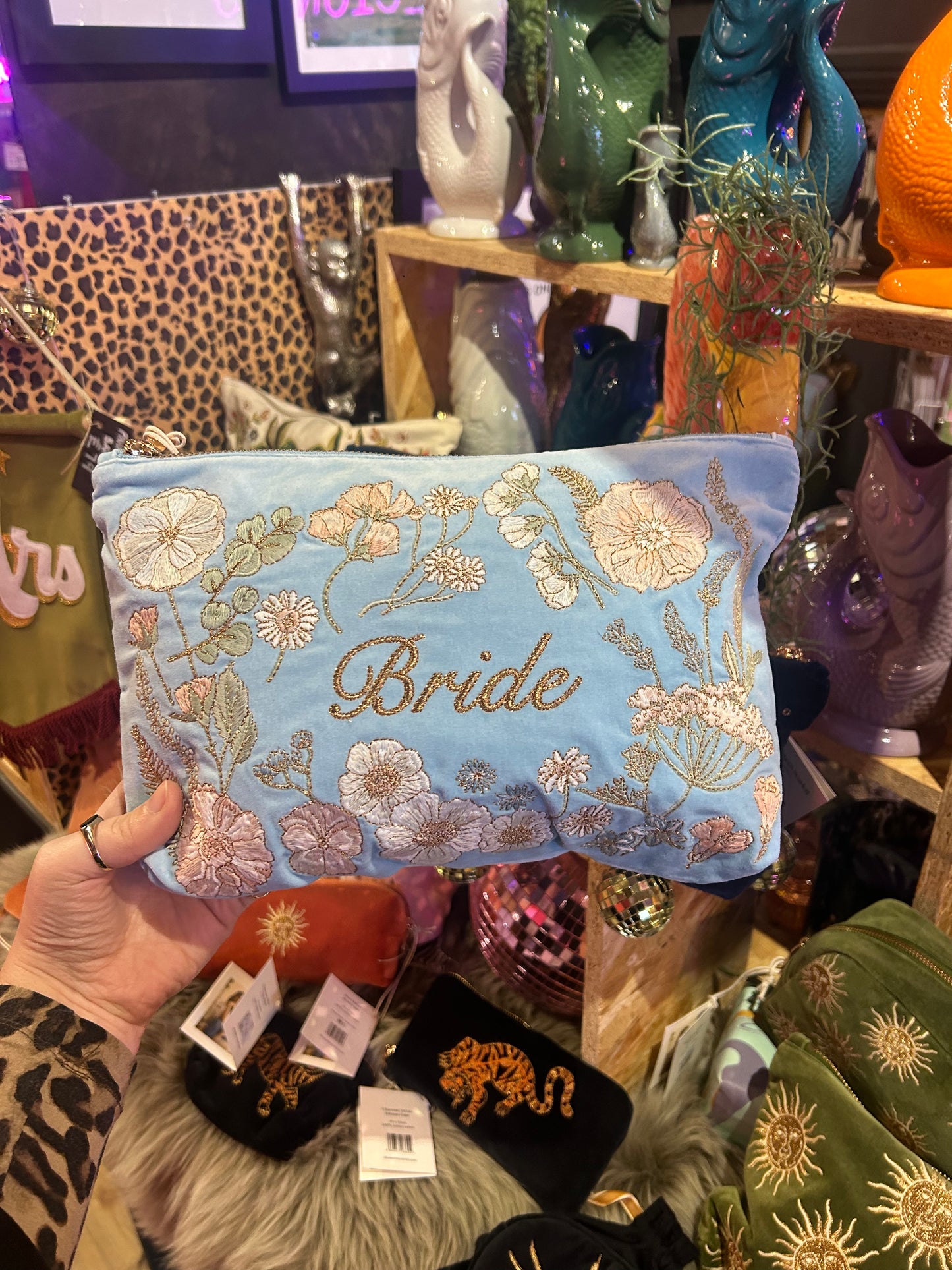 Elizabeth Scarlett Floral Blue Bride Bag