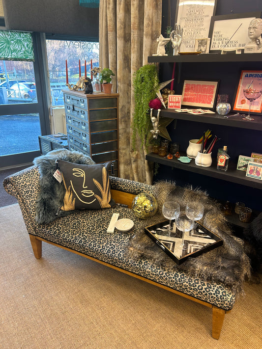 Leopard Print Chaise Lounge