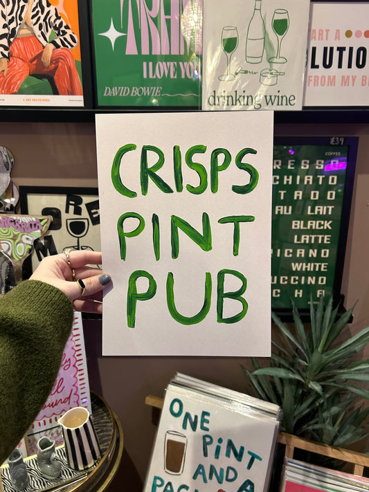 Crisps Pint Pub A4 Print