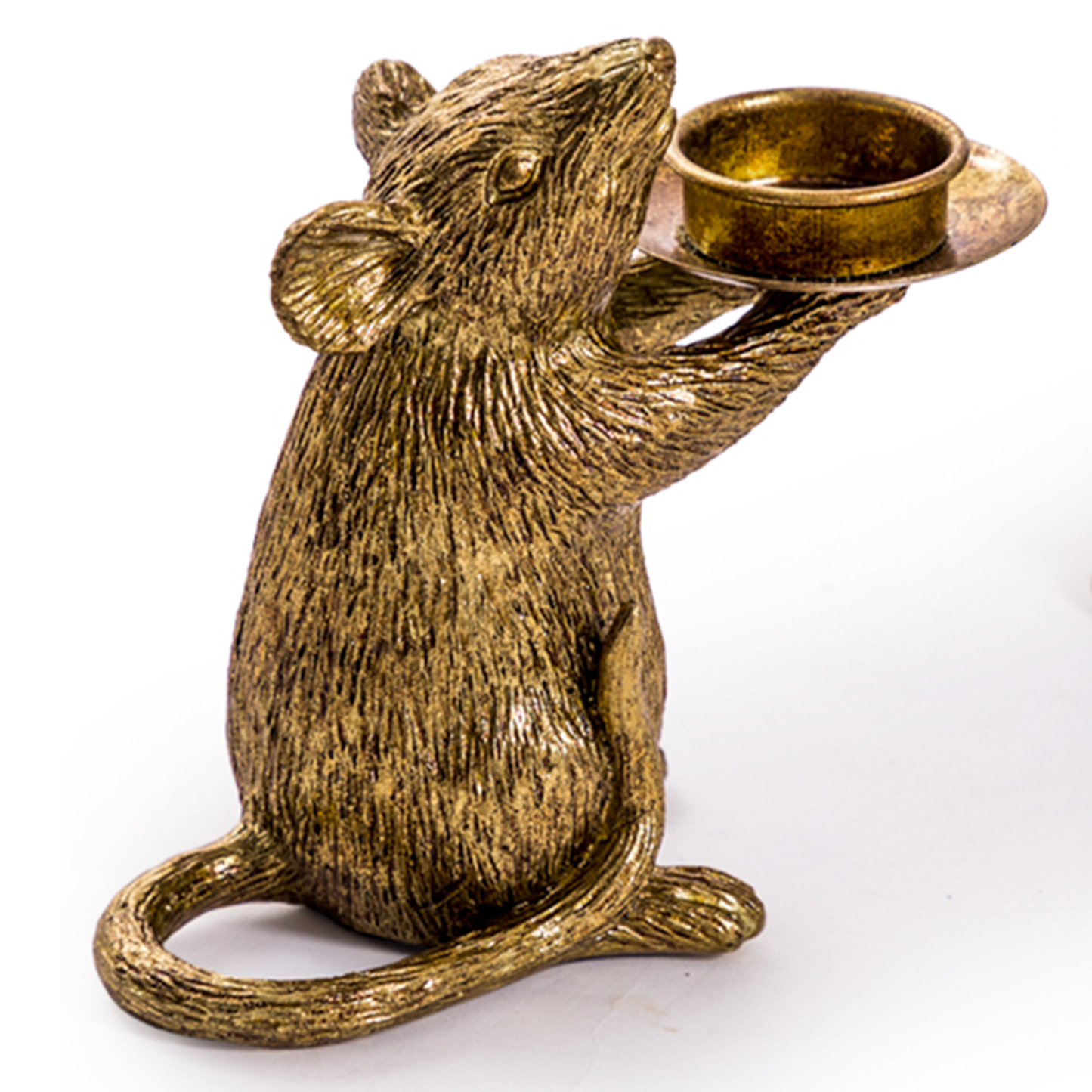 Gold Mouse Candleholder