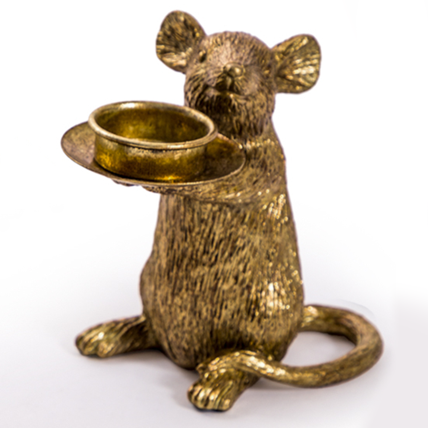 Gold Mouse Candleholder