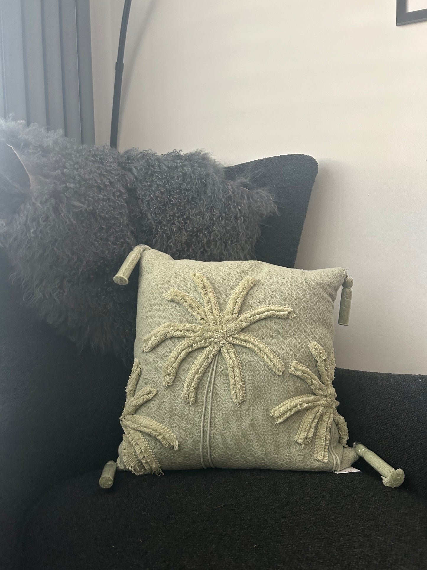 Mint Green Palm Cushion
