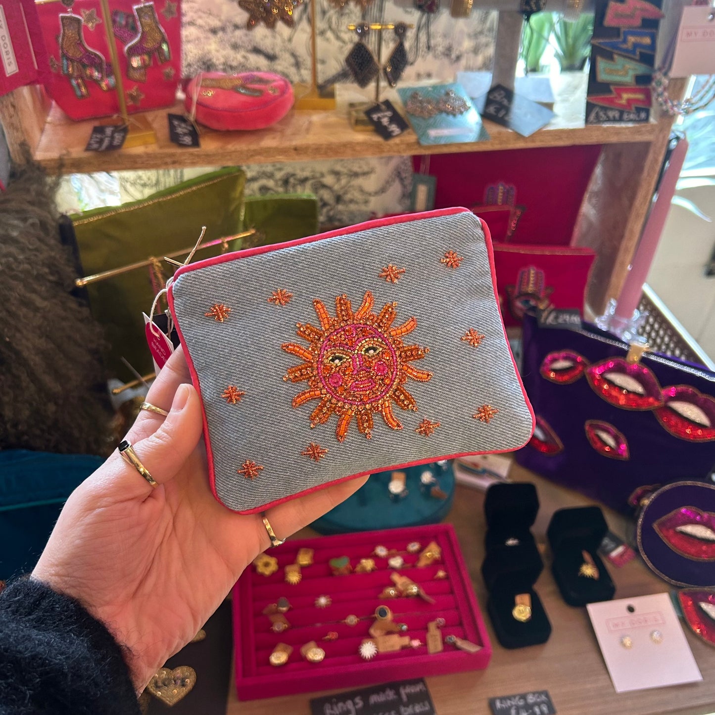 Denim Sun small purse