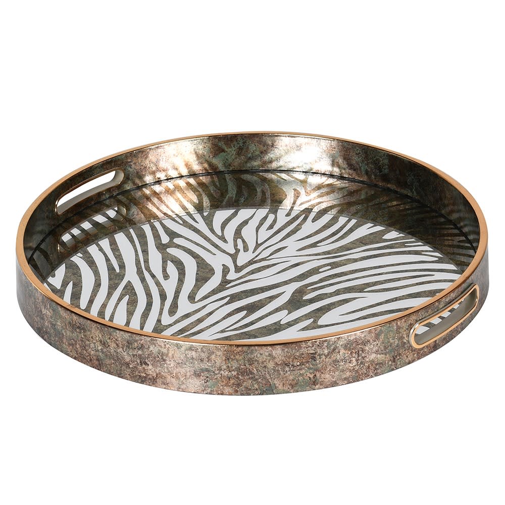 Round Zebra Pattern Tray