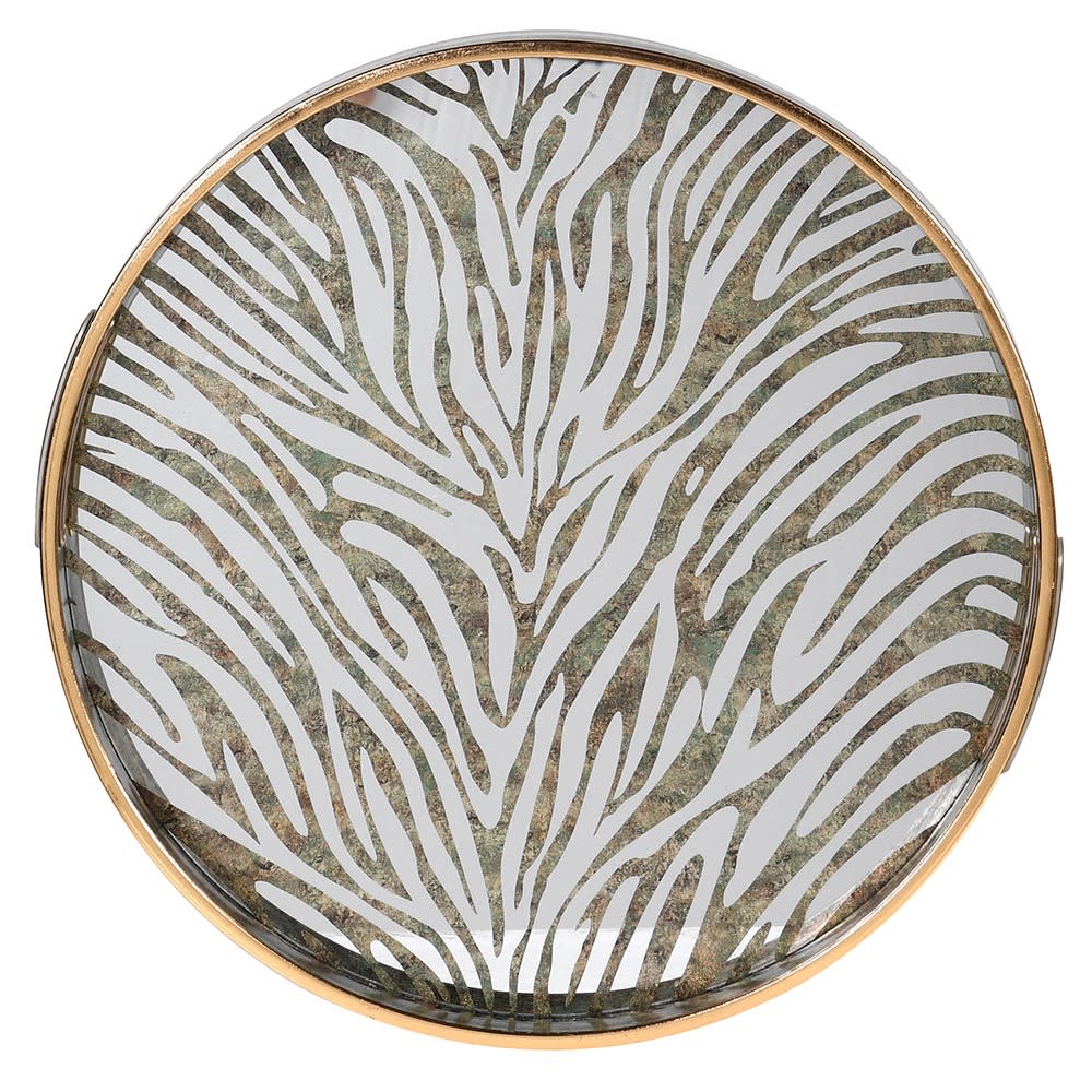 Round Zebra Pattern Tray